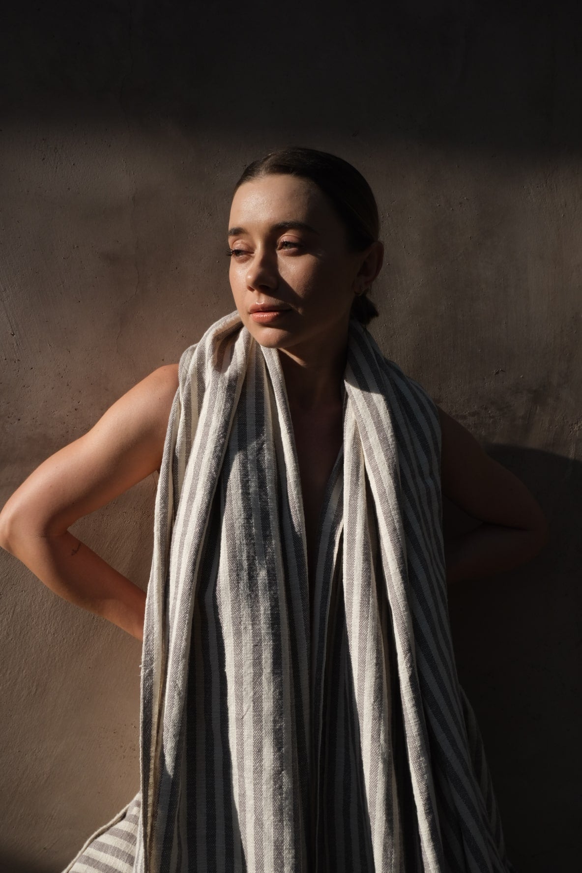 Striped Grey Towel